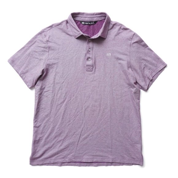 Travis Mathew Mens Polo Shirt Collared Short Sleeve Cotton Blend Purple Large - Picture 1 of 10